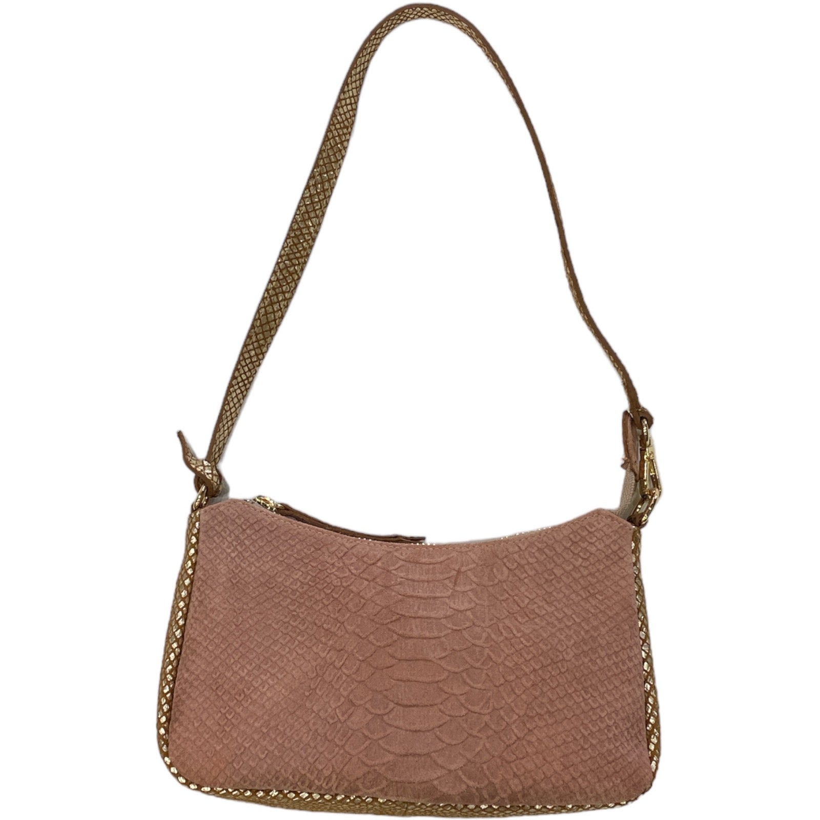 Natalie Small. Pink and gold leather evening bag