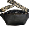 XXL black leather belt bag
