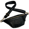 MINI. BLACK QUILTED LEATHER BELT BAG