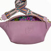 XXL lilac leather belt bag