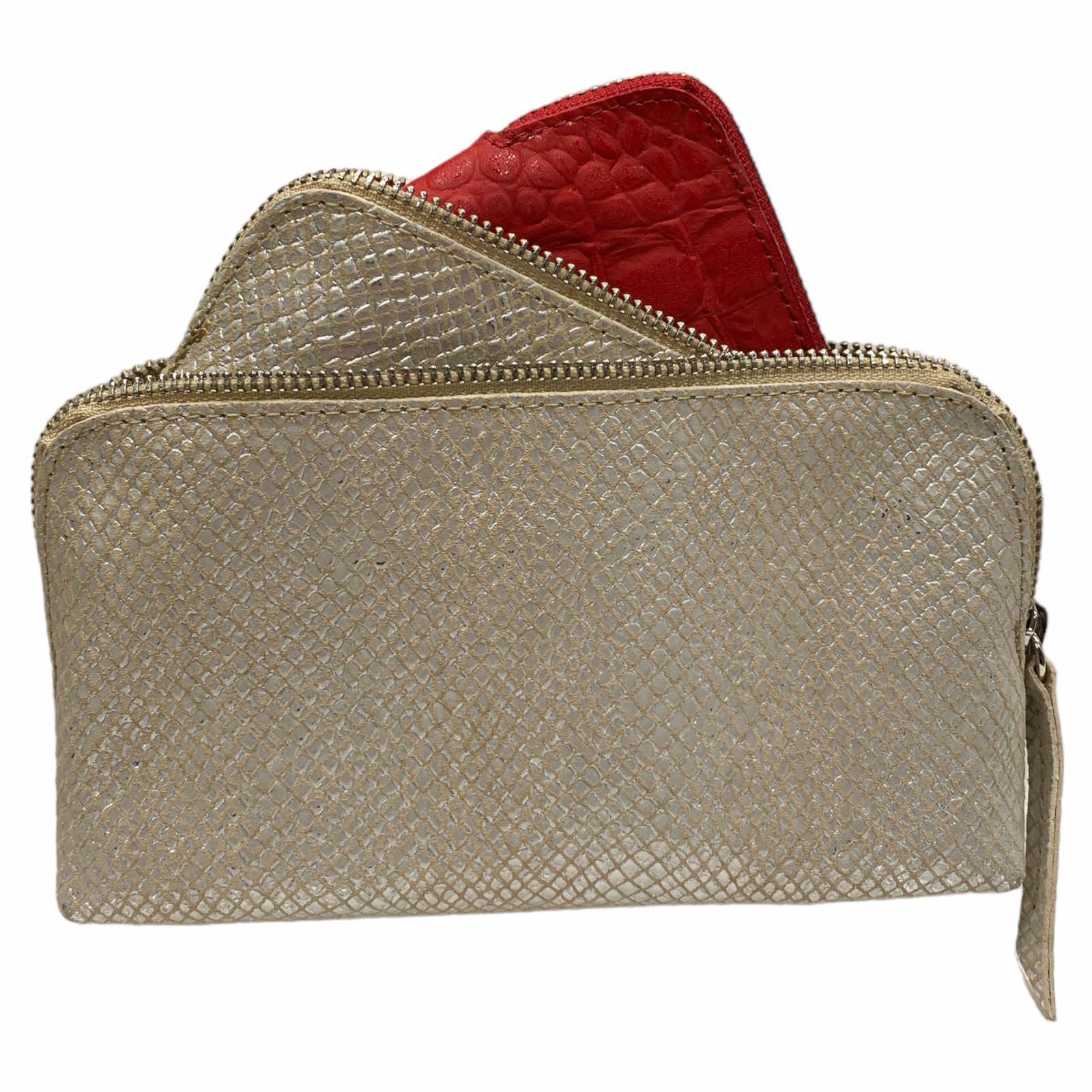 Carouzou box trio set silver and red