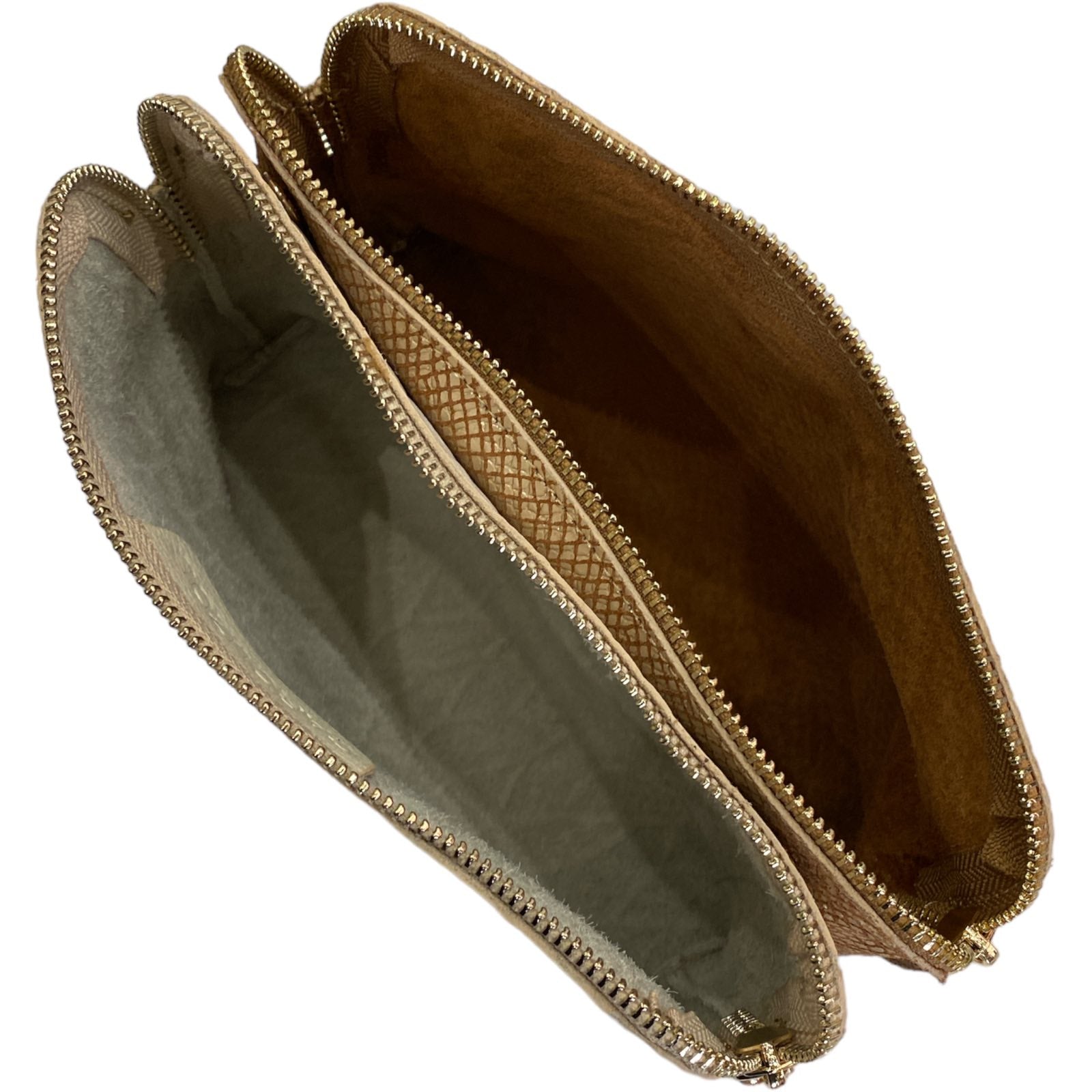 XL off-white and gold leather double box