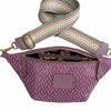 Lilac geometric leather belt bag