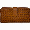 Leather handwoven big wallet