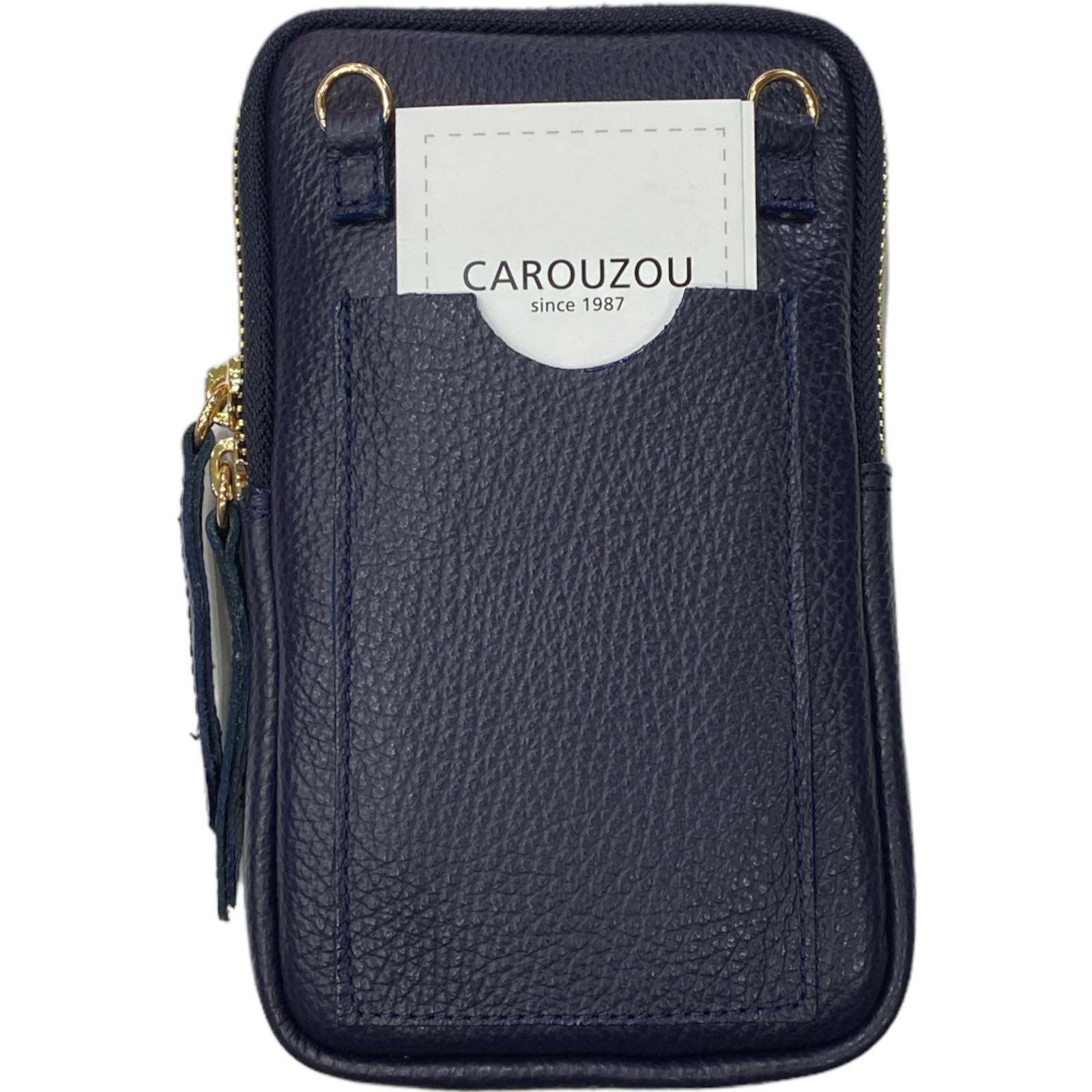 Dark blue anaconda-print mobile leather case