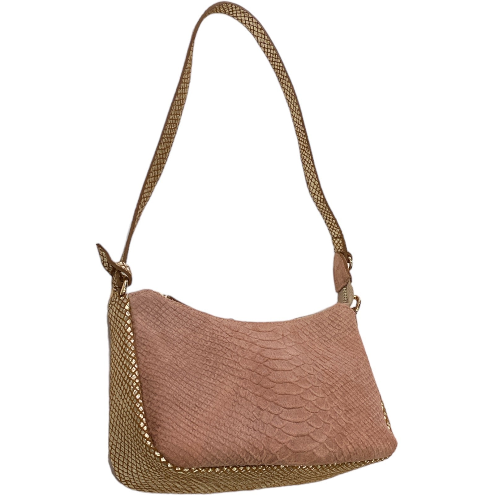 Natalie Small. Pink and gold leather evening bag