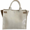 Greta M. Blue art and white mermaid leather tote bag