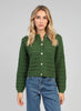 GREEN CARDIGAN WITH GOLD DETAILS