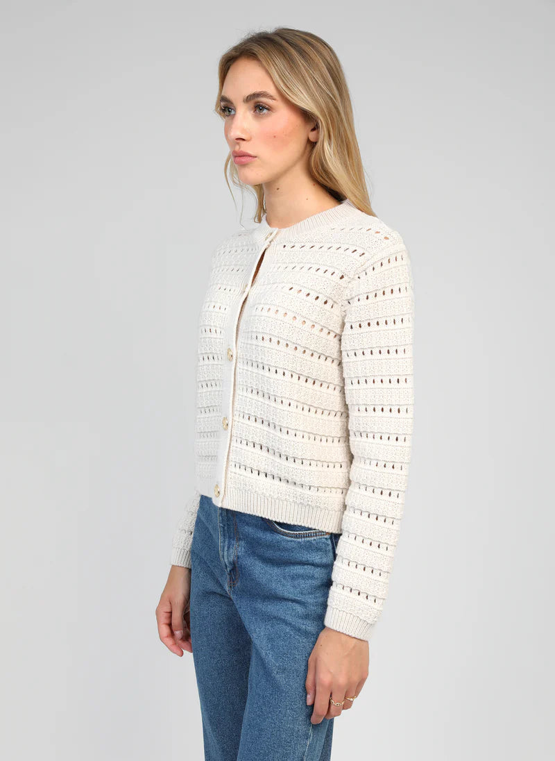 BEIGE CARDIGAN WITH GOLD DETAILS