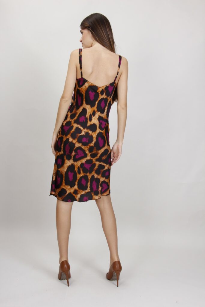 Magenta animal-print dress