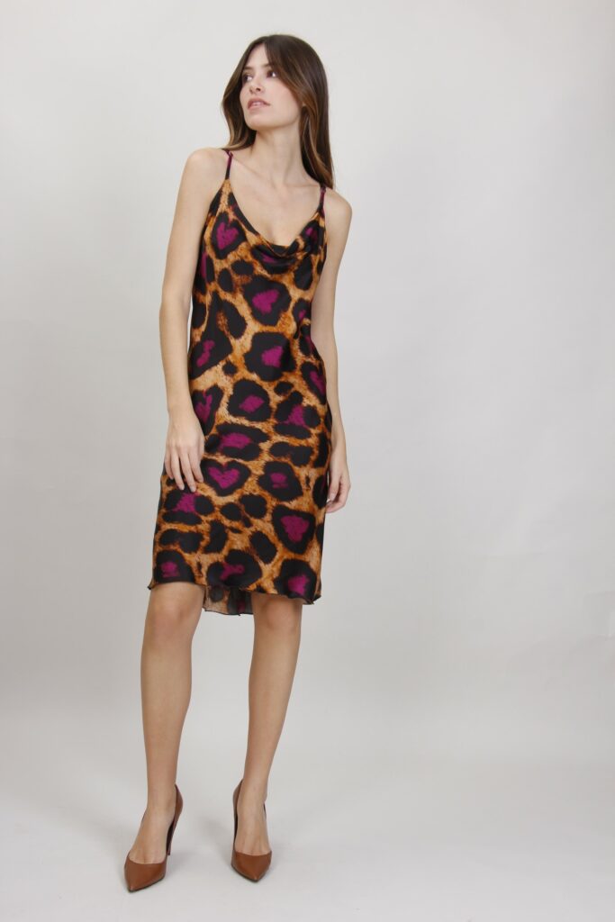 Magenta animal-print dress