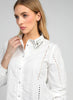 CRYSTAL NECK DETAILS LUXURY WHITE SHIRT