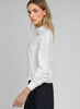 CRYSTAL NECK DETAILS LUXURY WHITE SHIRT