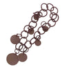 BROWN ART CYRCLES LONG NECKLACE