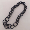 BLACK RUBBER CHAIN LONG NECKLACE