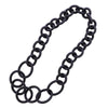 BLACK RUBBER CHAIN LONG NECKLACE