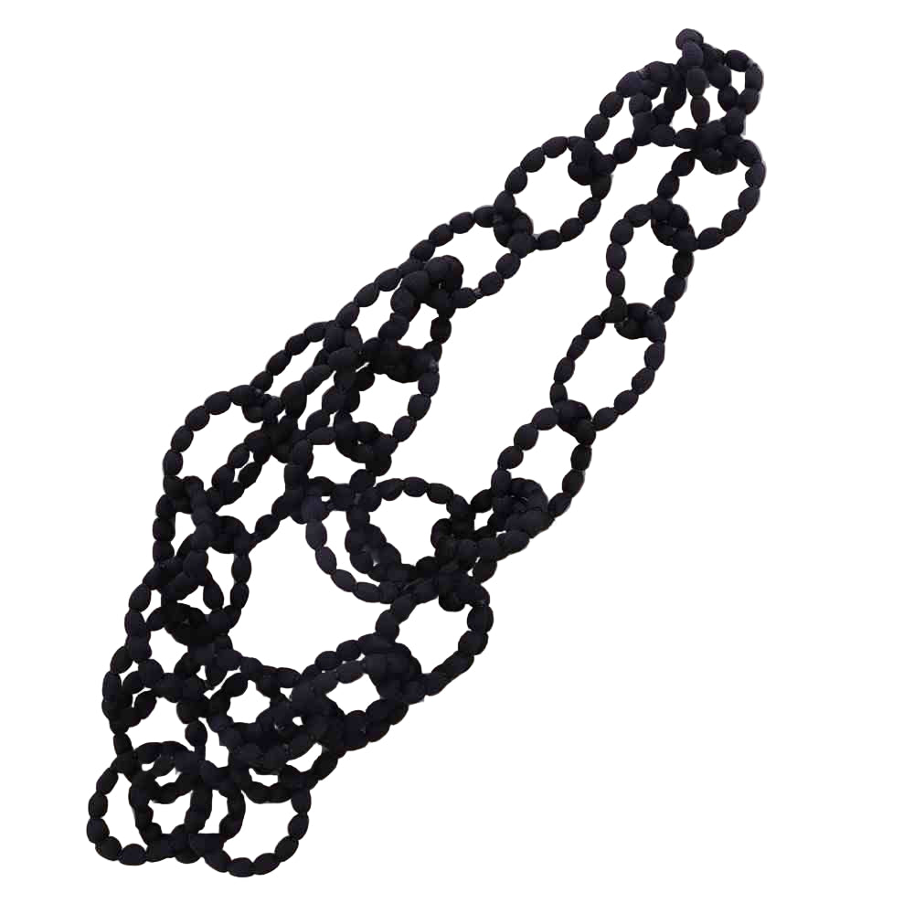 BLACK ART TEXTIL CHAIN LONG NECKLACE