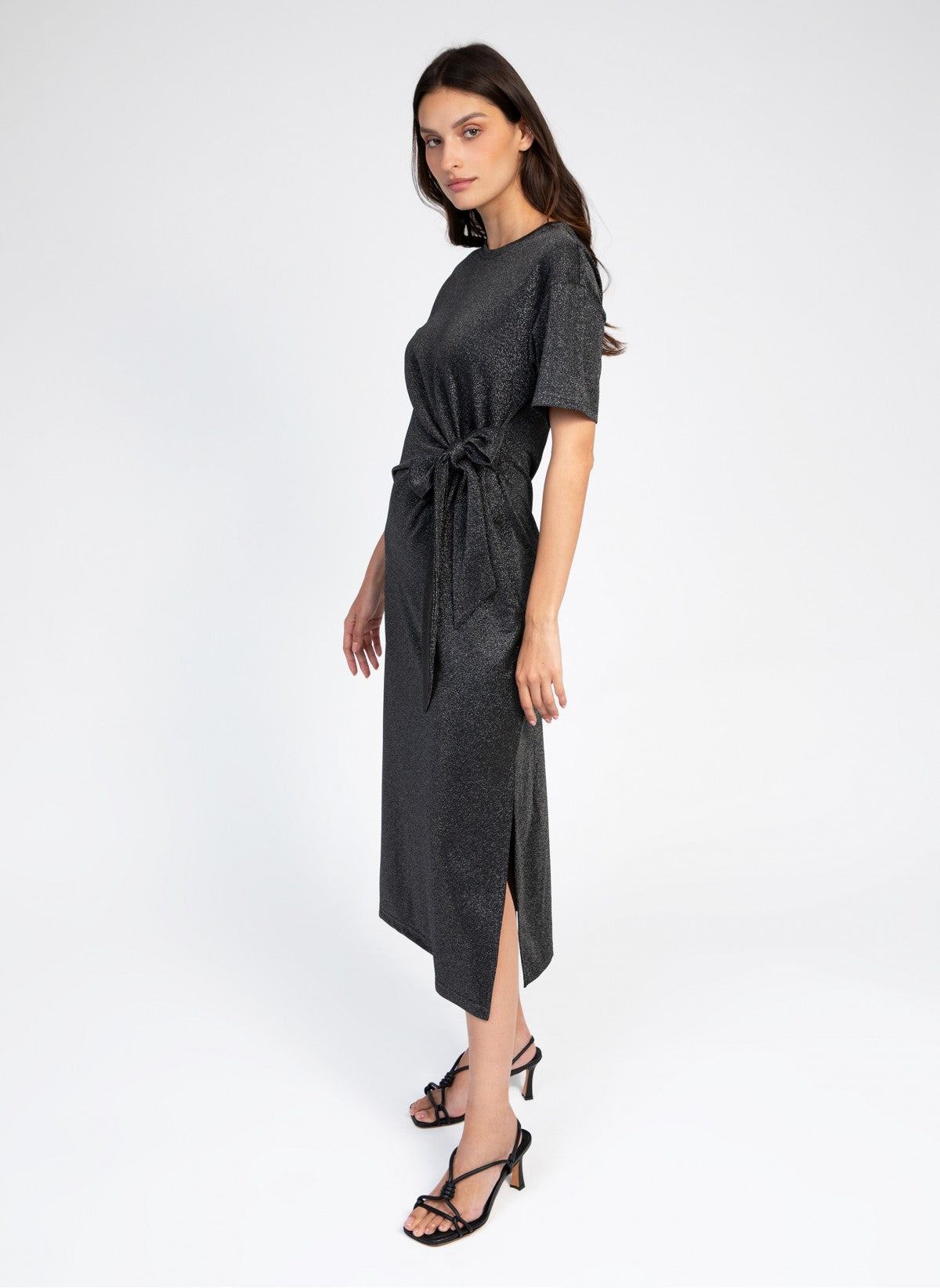 GREY LUREX SOPHISTICATED DRESS