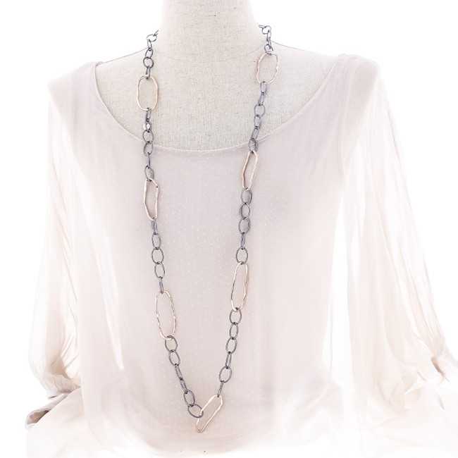 GOLD AND SILVER CHIC SFYRILATO LONG NECKLACE