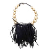GOLD MATTE NECKLACE WITH BLACK ART DETAILS