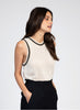 ECRU TANK TOP WITH COLD SUNKISSED DETAILS