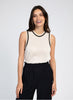 ECRU TANK TOP WITH COLD SUNKISSED DETAILS