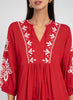MINOAN RED CHIC EMBROIDERY DRESS