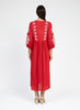 MINOAN RED CHIC EMBROIDERY DRESS
