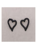 BLACK HEART CRYSTAL STUDS