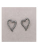 DARK SILVER HEART CRYSTAL STUDS