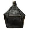 NIOVI. BLACK 3D LEATHER BACKPACK