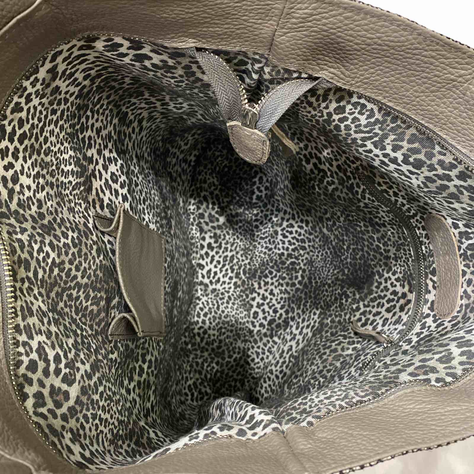JOANNA. ART GREY LEO-PRINT LEATHER 1 AND ONLY BAG