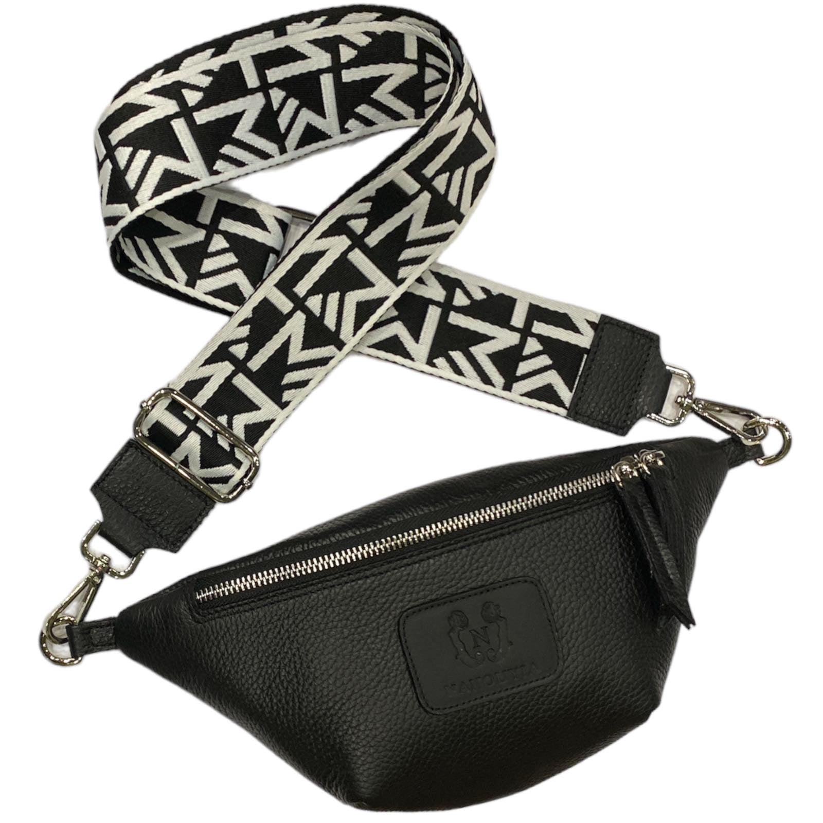 MINI.BLACK MINIMAL LEATHER BELT BAG