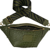 REGULAR.OLIVE GREEN 3D LEATHER REGURAL BELT BAG