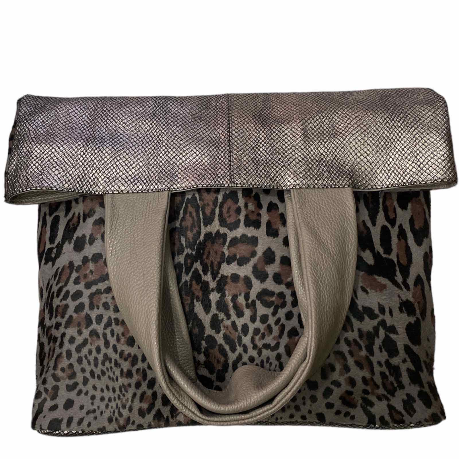JOANNA. ART GREY LEO-PRINT LEATHER 1 AND ONLY BAG