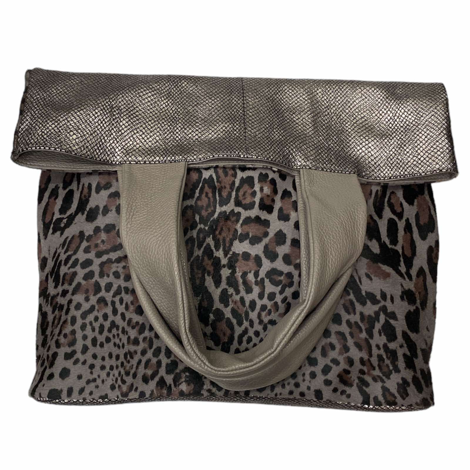 JOANNA. ART GREY LEO-PRINT LEATHER 1 AND ONLY BAG