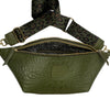 XXL OLIVE GREEN 3D LEATHER STATMENT BELT BAG