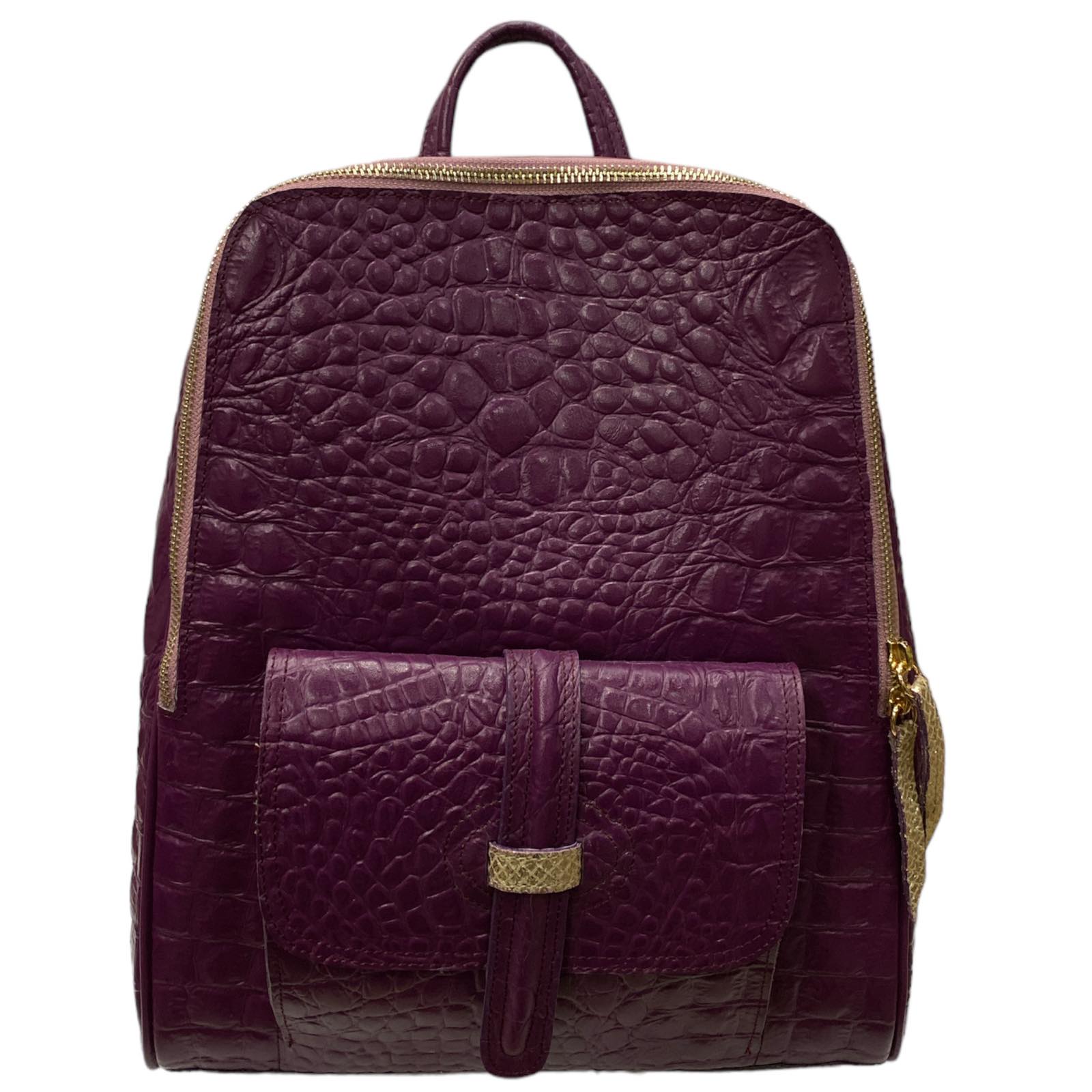 SCOPELOS. PURPLE 3D LEATHER ART BACKPACK