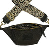 MINI.BLACK WOVEN LEATHER BELT BAG