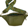 REGULAR.OLIVE GREEN LEATHER BELT BAG