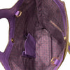 CIRCLE FLAT. PURPLE LEATHER ART MESSENGER BAG