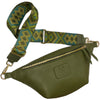 REGULAR.OLIVE GREEN LEATHER BELT BAG