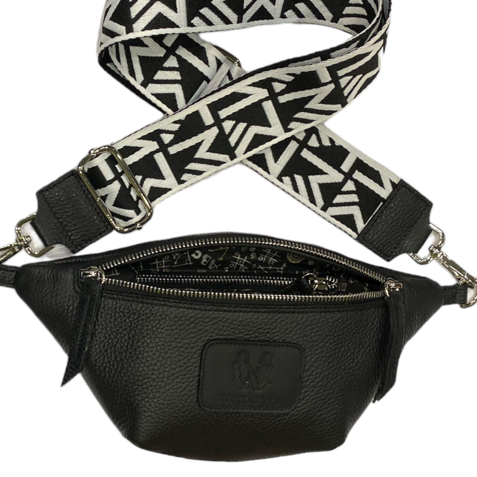 MINI.BLACK MINIMAL LEATHER BELT BAG