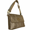 XL MANDY. GOLD STATEMENT LEATHER BAG