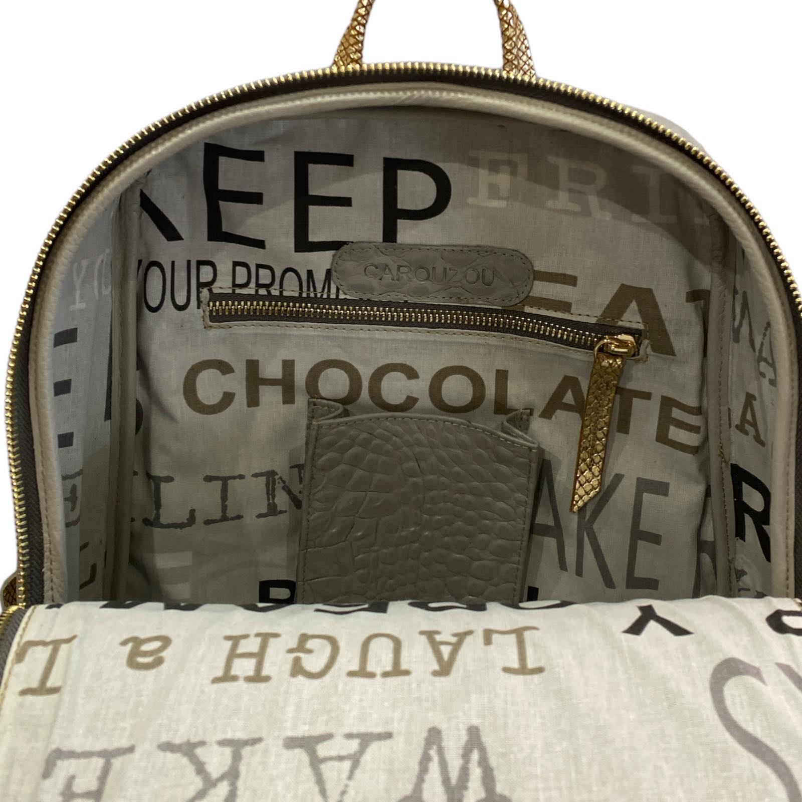 SCOPELOS. GREY 3D LEATHER ART BACKPACK