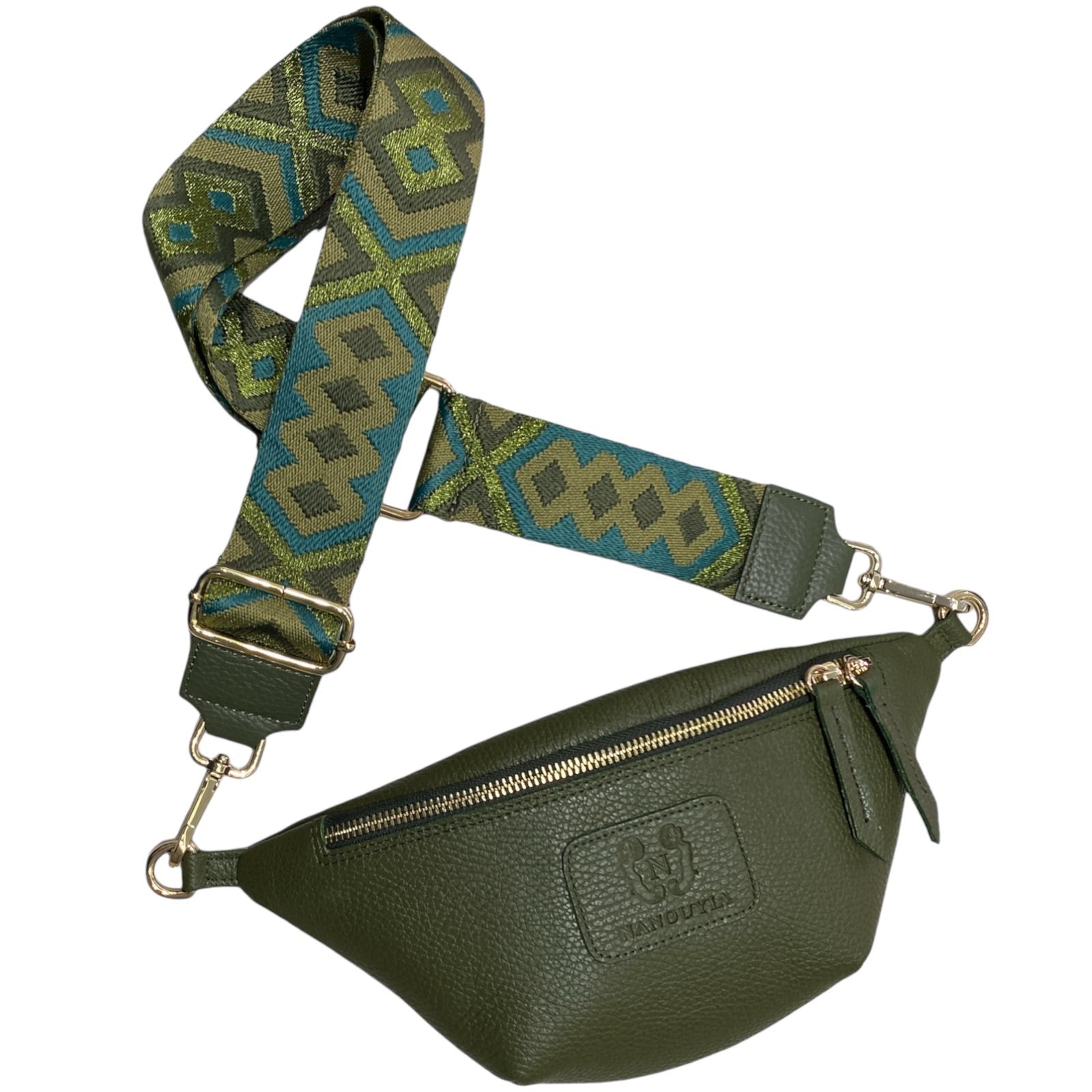 MINI OLIVE GREEN 3D LEATHER BELT BAG