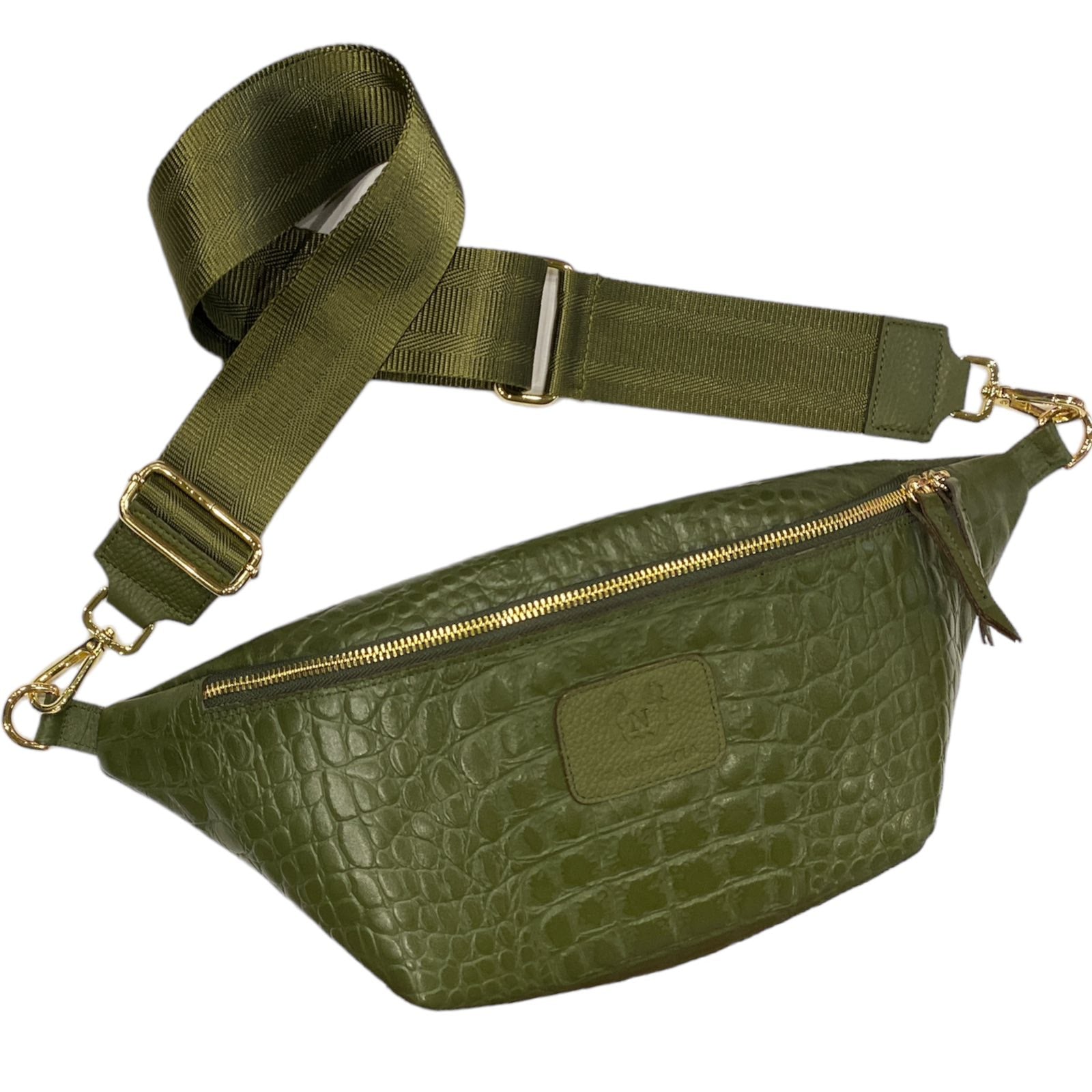 XL OLIVE GREEN 3D STATEMENT BELT BAG