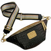 REGURAL. BLACK 3D LEATHER WITH GOLD DETAILS BELT BAG