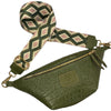 OLIVE GREEN 3D LEATHER REGURAL BELT BAG