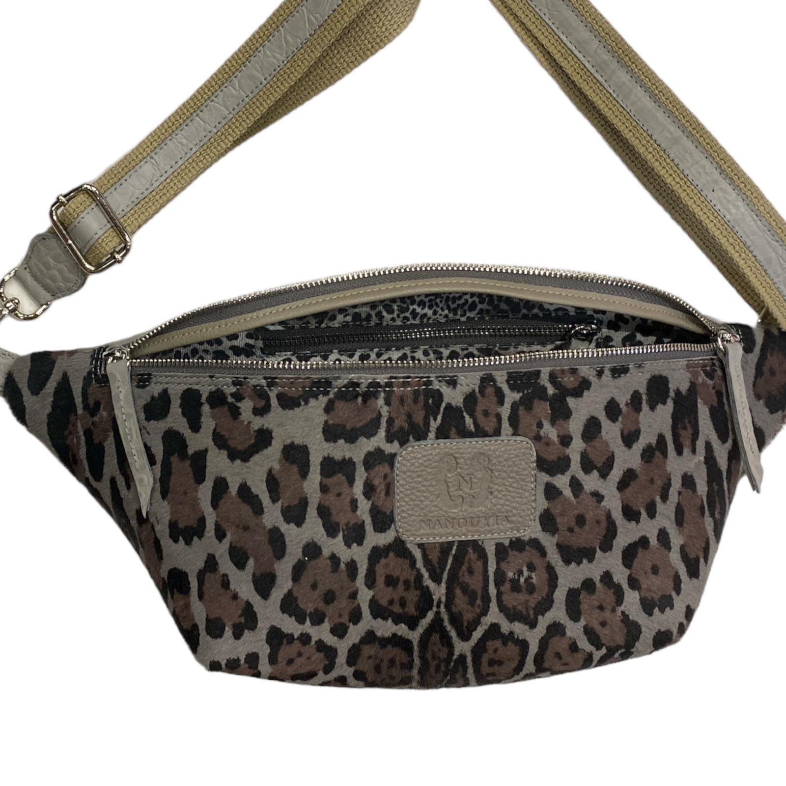 XL GREY LEO-PRINT LIMITED EDITION BELT BAG
